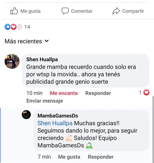 Comentario en Facebook